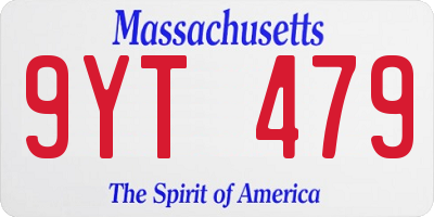 MA license plate 9YT479