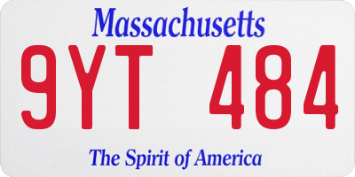 MA license plate 9YT484