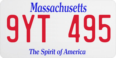 MA license plate 9YT495