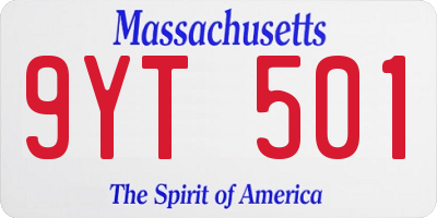 MA license plate 9YT501