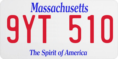 MA license plate 9YT510
