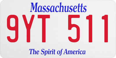 MA license plate 9YT511