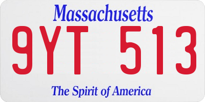 MA license plate 9YT513