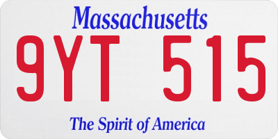 MA license plate 9YT515
