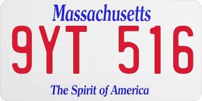 MA license plate 9YT516