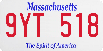 MA license plate 9YT518