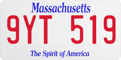 MA license plate 9YT519