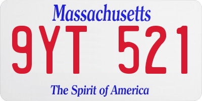 MA license plate 9YT521