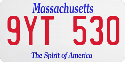 MA license plate 9YT530