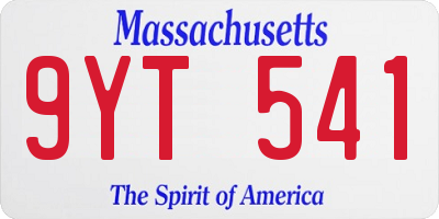 MA license plate 9YT541