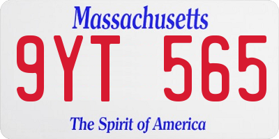 MA license plate 9YT565