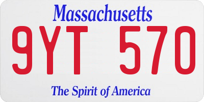 MA license plate 9YT570