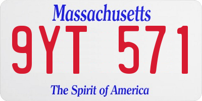 MA license plate 9YT571