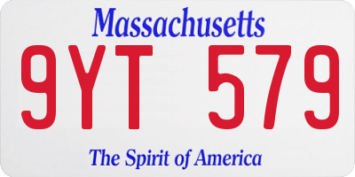 MA license plate 9YT579