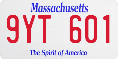 MA license plate 9YT601