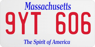 MA license plate 9YT606