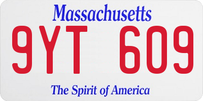 MA license plate 9YT609