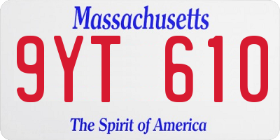 MA license plate 9YT610