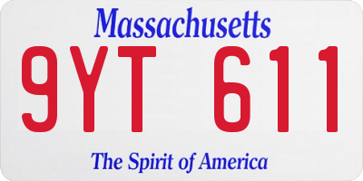 MA license plate 9YT611