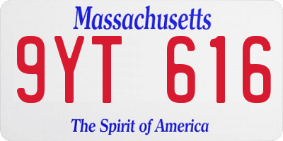 MA license plate 9YT616
