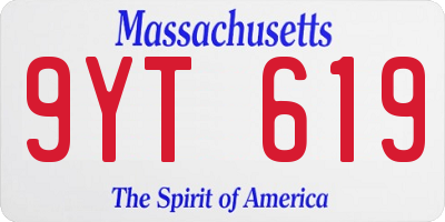 MA license plate 9YT619