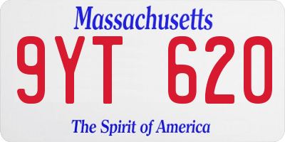 MA license plate 9YT620