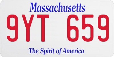 MA license plate 9YT659