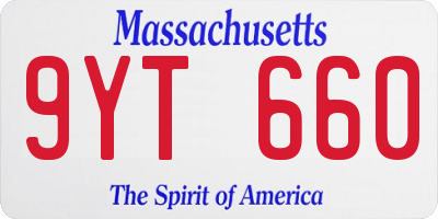 MA license plate 9YT660