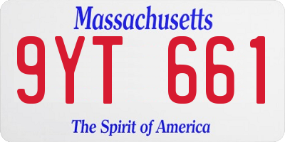 MA license plate 9YT661