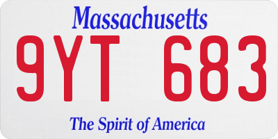 MA license plate 9YT683