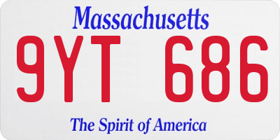 MA license plate 9YT686