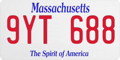 MA license plate 9YT688
