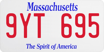 MA license plate 9YT695