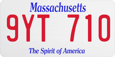 MA license plate 9YT710