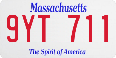MA license plate 9YT711