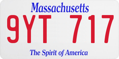 MA license plate 9YT717
