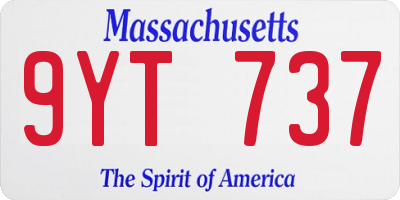 MA license plate 9YT737