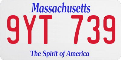 MA license plate 9YT739