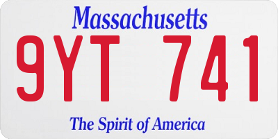 MA license plate 9YT741