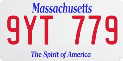 MA license plate 9YT779