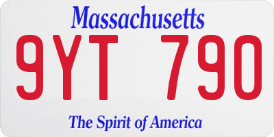 MA license plate 9YT790