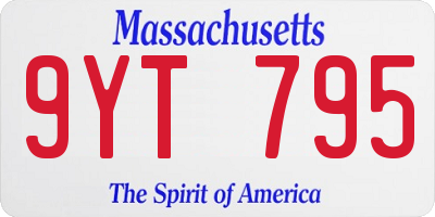 MA license plate 9YT795