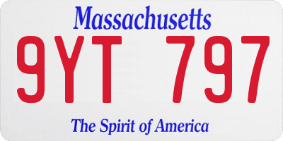 MA license plate 9YT797