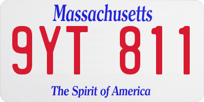 MA license plate 9YT811