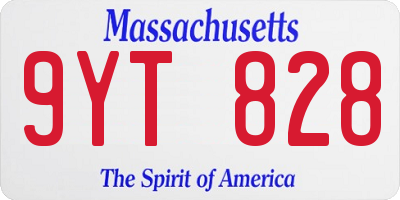 MA license plate 9YT828