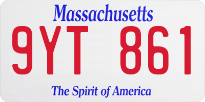 MA license plate 9YT861