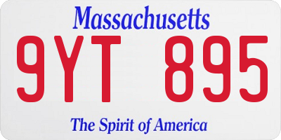 MA license plate 9YT895