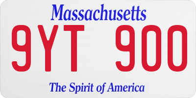 MA license plate 9YT900