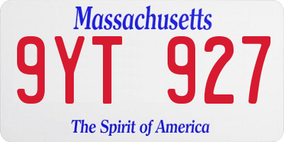 MA license plate 9YT927