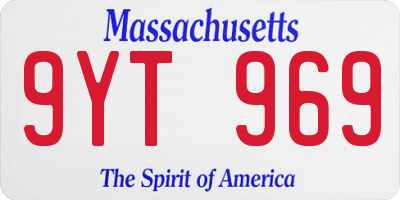 MA license plate 9YT969